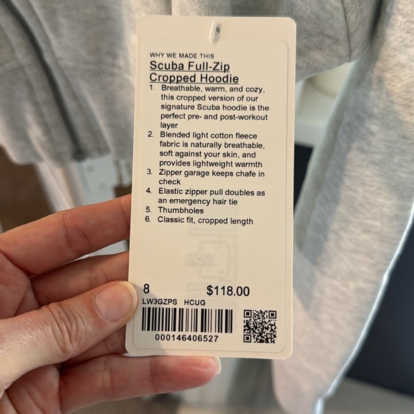 lululemon Scuba Cropped Full Zip Hoodie 8 - Picture 4 of 6